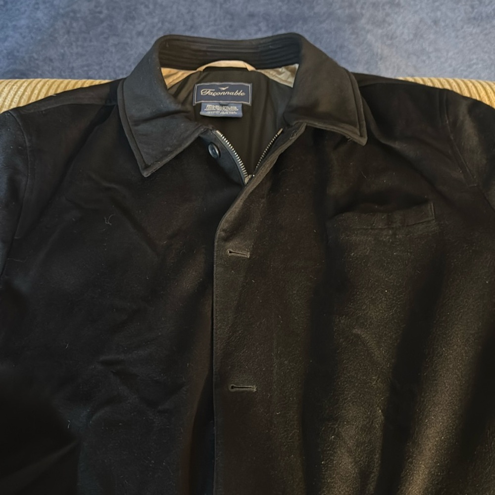 Men’s Xl Faconnable black overcoat
